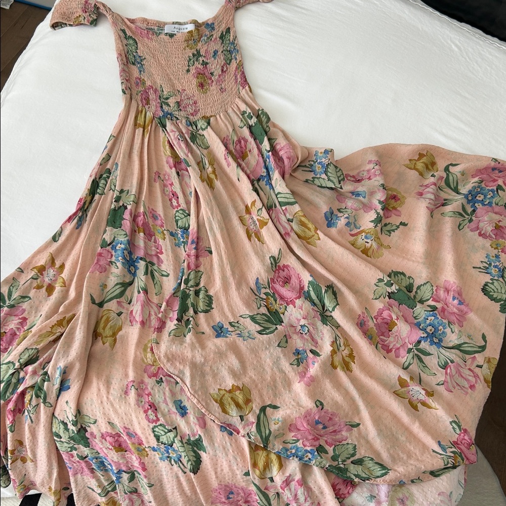 Auguste The Label Floral Maxi Dress in Dusty Pink US4